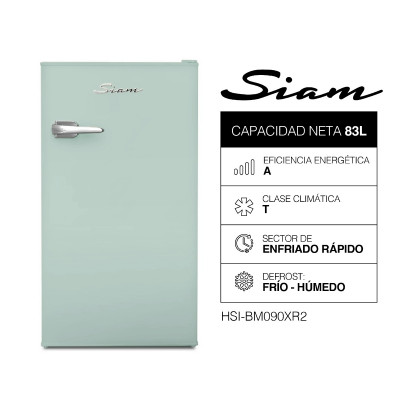 Heladera Siam Retro Bajo Mesada Verde 83 Lts Cycle Defrost