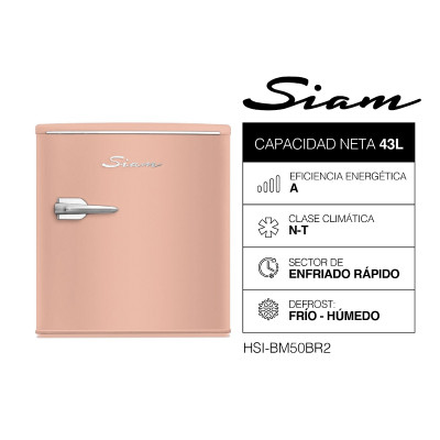 Heladera Siam Bajo Mesada Retro 43 Lts Coral