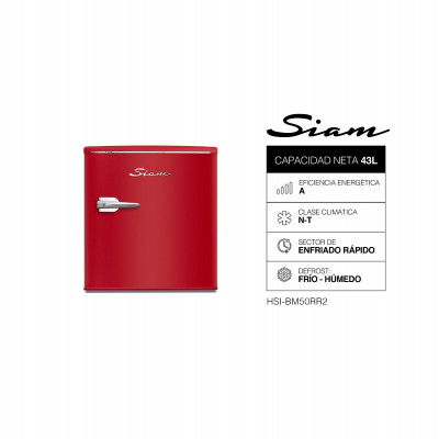 Heladera Bajo Mesada Siam Retro 43L Roja