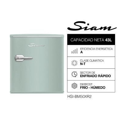 Heladera Siam Bajo Mesada Retro 43 Lts Verde 