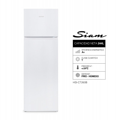 Heladera Top Mount Siam Cíclica 244L Blanca