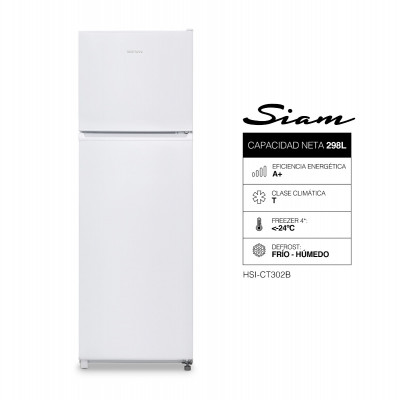 Heladera Top Mount Siam Cíclica 298L Blanca