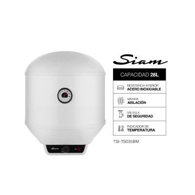 Termotanque Eléctrico Siam 28L Instalación Vertical 