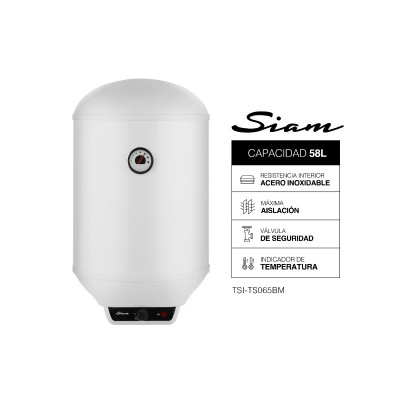 Termotanque Eléctrico Siam 58L Instalación Vertical 